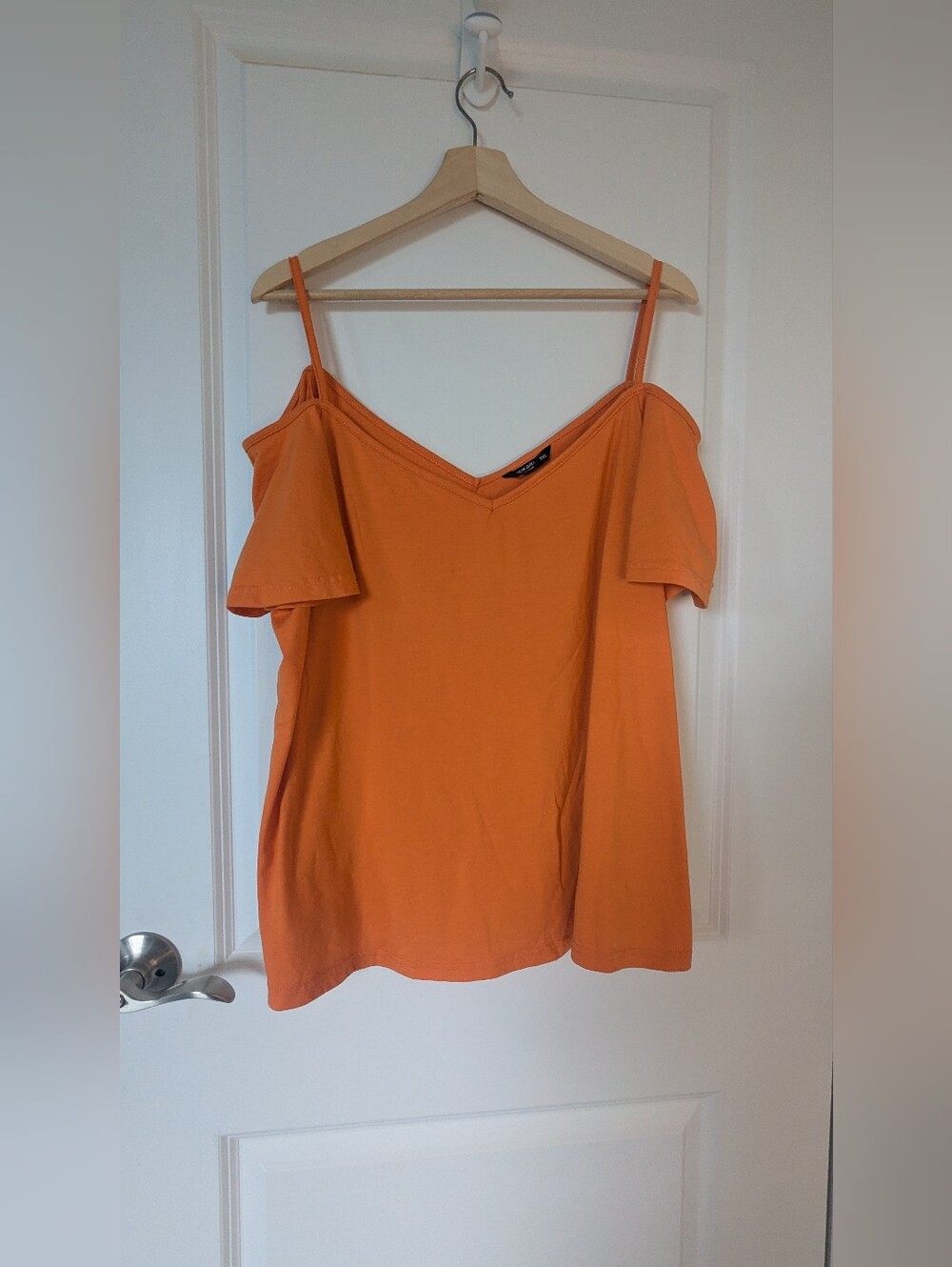 Shein Curve Bright Orange Cold Shoulder Blouse 3XL
